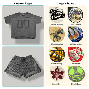 Fabricant de tricots de haute qualité, OEM ODM personnalisé, streetwear imprimé, manches courtes, col en V, imprimé par transfert thermique, écologique, pour hommes - Product Image 2