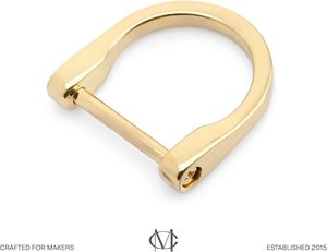 CRAFTMEMORE D Rings Screw In Shackle Horseshoe D Ring DIY Key Holder <b>Purse</b> Accessories For Inch Strap Pack Gold - Product Image 2