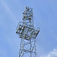 Tour de télécommunication autoportante en acier haute résistance à 4 poteaux, galvanisée à chaud, 40 m, pour communication micro-ondes 5G