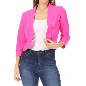 Blazer corto da donna Top <span class=keywords><strong>primavera</strong></span> <span class=keywords><strong>estate</strong></span> 3/4 manica corta Plus Size 5XL Cardigan causale - Product Image 2