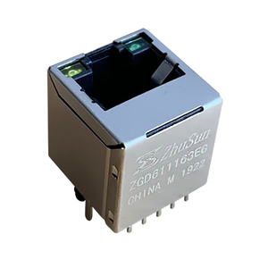 Supply foremost Type <span class=keywords><strong>10</strong></span>/100Base-T Magnetic Vertical DIP RJ45 connector with 180 grees - Product Image 2