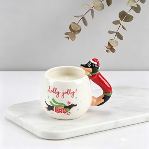 Porte-<span class=keywords><strong>bougie</strong></span> en céramique Père Noël avec motif chapeau rouge et <span class=keywords><strong>houx</strong></span>, <span class=keywords><strong>bougie</strong></span> parfumée de Noël pour la maison et les fêtes - Product Image 2