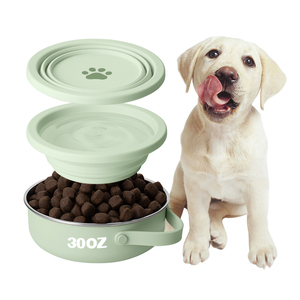 2025 Black Friday 2 en 1 Tazón para perros de acero inoxidable de 30 oz con tapa de silicona Forma redondeada para comida y gatos - Product Image 5