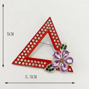 Broche de Solapa para Mujer, Diseño de Triángulo Violeta Dear Delta, Joyería para Grupo Social Griego, con Aleación y Baño Metálico, Accesorio de Moda - Product Image 5
