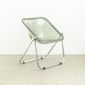 Chaise pliante simple et moderne, usage commercial, design transparent, gain de place, métal et plastique, chaise de salle à manger minimaliste, école - Product Image 1