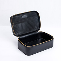 KONCAI Trousse de Maquillage de Voyage Élégante en Cuir PU Personnalisée avec Fermeture Éclair et Poignée Robuste pour Artistes Maquilleurs
