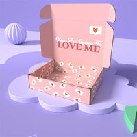 Individuell Bedruckte Rosa Kleine Recycelbare Stabile Wellpappe-Verpackungsbox für Kosmetik, Hautpflege, Schmuck, Socken, Pelz