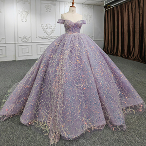 Off Shoulder Sweetheart Sequined <b>Tulle</b> <b>Plus</b> <b>Size</b> Evening <b>Dress</b> Jancember 9944-1 - Product Image 2