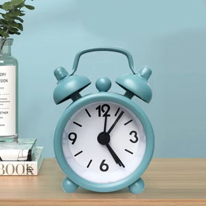 Reloj Despertador Metálico Mini Portátil al por Mayor, Decoración de Escritorio para Estudiantes y Niños, Regalo Electrónico Digital y Analógico - Product Image 1