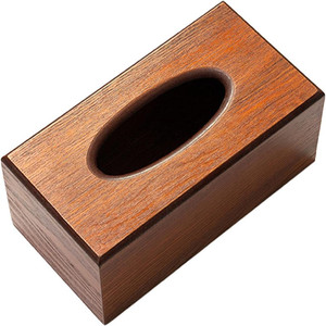 Caja de pañuelos de madera con tapa abatible, color sólido, práctica para la mesa de centro de la sala de estar - Product Image 3