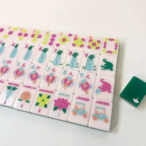 Modern Waf Green American Mahjong Set 160 Pcs Portable Acrylic <b>Tiles</b> - Product Image 1