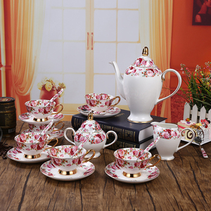 Wholesale Elegant British Style Bone China Coffee Cup and Saucer for Wedding Home Restaurant - Product Image 3