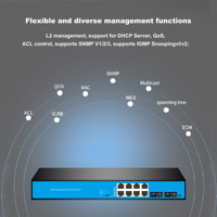 8*10/100/1000Base-T Port Rj45 2*100/1000 Base-X Sc Multi-Mode Dual Fiber Enterprise Network Switch dengan Fungsi SNMP