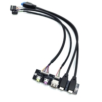 Cable Interno para Panel Frontal de Ordenador, USB 3.1 Tipo-C Hembra, Conector de Audio, Material PVC, Carga Rápida 3A, 60cm/Largo Personalizable