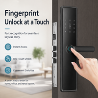 Poignée de porte intelligente de haute qualité avec serrure sans clé, contrôle à distance via l'application Tuya TTlock, ensemble de serrures de porte intelligentes avec poignée