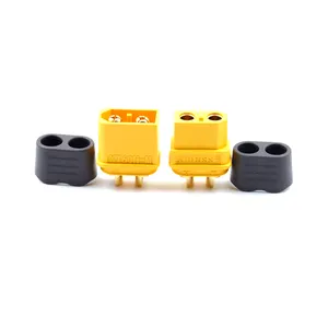 Male Female Amass Xt60h Xt60h-f Xt60h-m Xt60-h Xt60 Bullet Plug Rc Silicone Cable Connector With Cap Black Sheath Cover