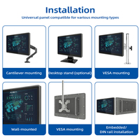 Computadora de Panel Táctil Industrial sin Ventilador de 15.6 Pulgadas, PC Monobloque con Pantalla Táctil Todo en Uno, Panel PC con CPU Intel OEM