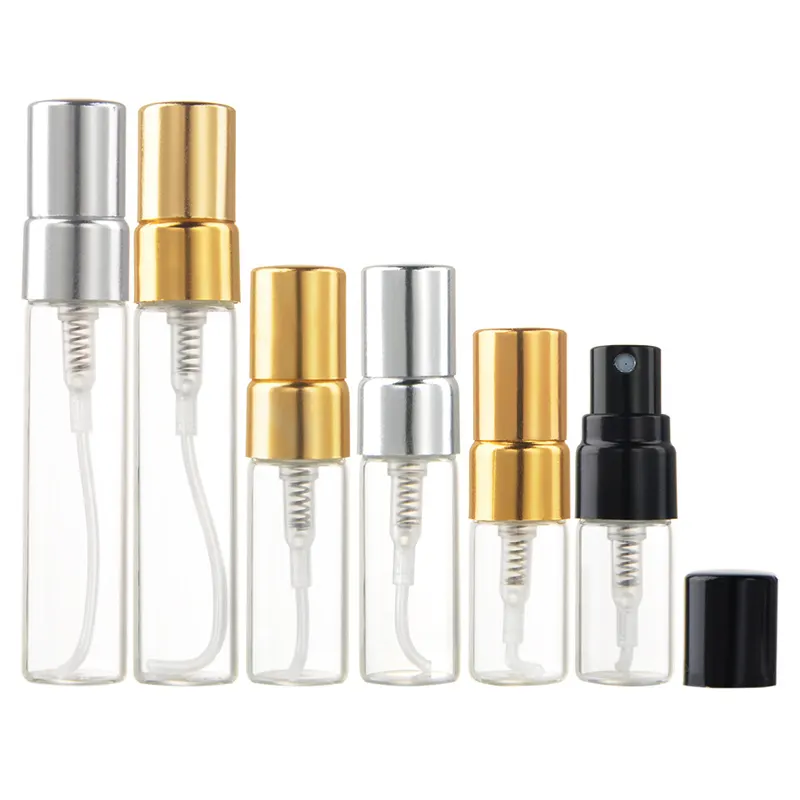 Travel Perfume Spray Bottle Glass 2ml 3ml 5ml Clear Mini Perfume Bottles Refillable 10ml Spray Bottle With Atomizer