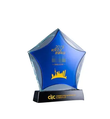 Hadiah Piala Akrilik Kristal Kustom Bentuk Bintang Penghargaan Akrilik