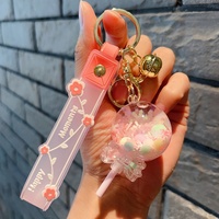 Porte-clés pendentif en acrylique imprimé UV, motif sucette, flocon de neige, bonbon, haricot, mignon, pour couple, pour sac à dos, figurine