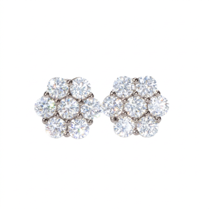 Wholesale Trendy 925 Sterling <b>Silver</b> Moissanite Earrings Gold-Plated Flower-Shaped <b>Studs</b> for Weddings Parties Gifts - Product Image 3