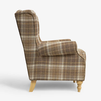 Fauteuil à dossier haut et accoudoirs roulés en tissu à armure épaisse, style Sherlock, pour salon, chambre à coucher, dressing