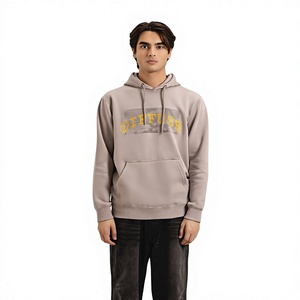 Sudadera con Capucha para Hombre, Color Verde Oliva, Corte Regular, Tejido de Punto, Color Sólido, Informal, 100% Algodón, Anti-Pilling, con Bolsillos, para Invierno - Product Image 3