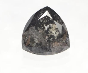 1.52 carat diamant en vrac naturel 7.5X7.4mm trillion coupe couleur noire bague de mariage rosecut cadeau noir trillion forme diamant - Product Image 4