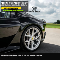 Jantes en alliage personnalisées 19x8.5 5x112 à rayons en Y concaves, finition aluminium brossé, ET 38mm, forgées pour Mercedes BMW Audi Ferrari