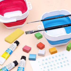 Bomeijia New Arrival Đa Mục Đích Silicone Xách Tay Nhựa Gấp Rửa Bút Cọ Nghệ Thuật Xô - Product Image 4