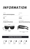 Lunettes de soleil polarisées pour hommes à motif crâne cool, verres en polycarbonate, pour sports de plein air et pêche, avec étui personnalisé et logo