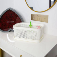 Panier de rangement moderne en plastique pour la maison, panier à linge, organisateur de vêtements, conteneur de rangement à motif rotin avec couvercle, vente en gros
