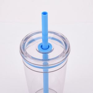 Nuevo Vaso Térmico 2026 sin BPA de PCTG Tritan para Bebidas Frías con Tapa y Popote, 450ml, Vaso de Plástico de Pared Simple para Boba, Té con Leche y Smoothies - Product Image 5