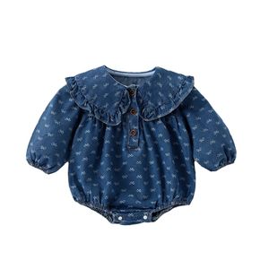 春の新生児ロンパース キッズ 女の子 長袖 デニム服 乳児 コットン服 - Product Image 2