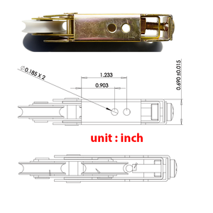 Rueda de Puerta Corredera de Acero con Bola de Plástico de 1-1/4\" de Alta Resistencia PH0201 / Rodillo para Puerta Corredera para <span class=keywords><strong>Ventana</strong></span> de Madera, Cortina - Product Image 3