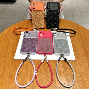 Étui <span class=keywords><strong>personnalisable</strong></span> tendance avec strass et diamants pour <span class=keywords><strong>Samsung</strong></span> S26 Ultra S25 avec bracelet en cuir, luxe et antichoc - Product Image 2