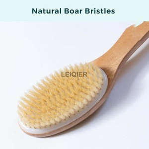 Exfoliante Corporal de Doble Uso Húmedo/Seco con Logotipo Personalizado y Cepillo de Baño de Cerda Natural para Drenaje Linfático y Suavizado de la Celulitis - Product Image 5
