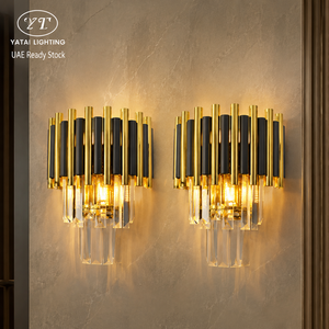 Modern Wall <b>Sconce</b> 2 Pack Luxury Metal Crystal Warm White Indoor Decorative For Bedroom Living Room Hotel Home Villa - Product Image 1