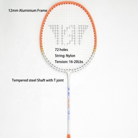 Vente en gros personnalisé Aluminium + Acier trempé avec T Joint Badminton Rocket Raquette d'entraînement durable de haute qualité pour l'entraînement
