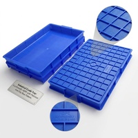 Plateau de rangement en plastique bleu rectangulaire pour lentilles en verre, boîte de rangement pour produits en plastique de Chine
