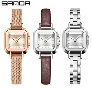 Montre-bracelet à quartz Sanda 1117, mini carrée, élégante et rétro, pour femme, montre de luxe légère et minimaliste - Product Image 1