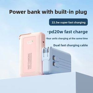 Productos Premium Más Vendidos Transfronterizos 2026: Batería Externa <span class=keywords><strong>de</strong></span> Plástico <span class=keywords><strong>de</strong></span> 20000mAh con 2 Cables Integrados, Enchufe <span class=keywords><strong>de</strong></span> CA y Estación <span class=keywords><strong>de</strong></span> Carga Rápida <span class=keywords><strong>de</strong></span> 22.5W - Product Image 2