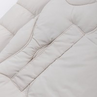 Veste matelassée élégante pour trajets quotidiens, col montant zippé avec poches, manteau court tendance pour femme