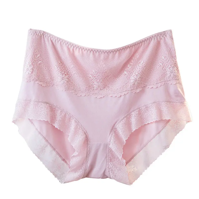 Ladies Sexy Mesh Panties High-waist Seamless Lace Underwear Briefs Transparent Silk Women Cotton Health Knickers Lingerie