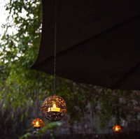 Guirlande de Noël pour l'extérieur Lampe solaire Globe perlé Fil de cuivre Boule Bougeoir Fleurs artificielles-pour les décorations d'intérieur