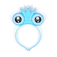 Serre-tête scintillant motif grenouille mignonne, couronne ornée de strass, diadème pour fête, design œil d'alien lumineux LED amusant