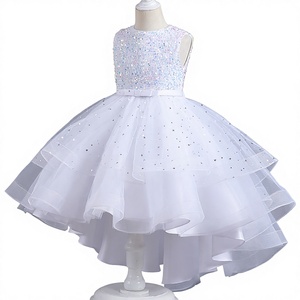 ชุดเดรสเด็กผู้หญิงสำหรับงานแต่งงาน งานเดินแบบ งานแสดงเปียโน หรืองานกลางคืน แบบฟูฟ่อง แต่งดอกไม้ ผ้าทูลล์ ผลิตตามสั่งจากโรงงานโดยตรง - Product Image 1