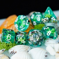 Pour Udixi Résine Polyédrique RPG Donjons Dragons Jeu de Dés Pierre Concassée Étoile de Mer Multicolore 7 Pièces Comprend