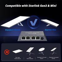 Adaptateur Ethernet 4 ports Starlink Gen 3/Mini, connecteur RJ45, vitesse 1 Gbps, finition contact or, température de fonctionnement -20~60 pour 4