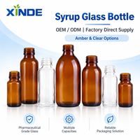 Botol Sirup Kaca XINDE 500ml Botol Tablet Kaca Amber untuk Penggunaan Farmasi atau Kosmetik